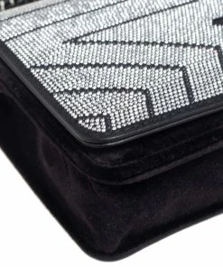 Best Sale 🛒 Stella McCartney Black Quilted Velvet Studded Stella Star Crossbody Bag For 👩 Women ⭐ 22 Best Sale 🛒 Stella McCartney Black Quilted Velvet Studded Stella Star Crossbody Bag For 👩 Women ⭐ -Stella McCartney Shop luxury women stella mccartney new handbags p561612 010