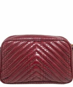 Buy 👏 Stella McCartney Burgundy Python Embossed Faux Leather Star Crossbody Bag For 👩 Women 👍 -Stella McCartney Shop luxury women stella mccartney new handbags p561618 008
