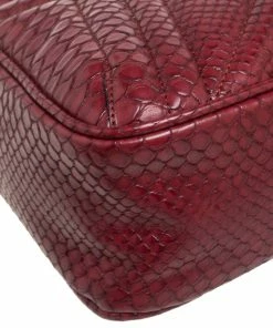 Buy 👏 Stella McCartney Burgundy Python Embossed Faux Leather Star Crossbody Bag For 👩 Women 👍 -Stella McCartney Shop luxury women stella mccartney new handbags p561618 010