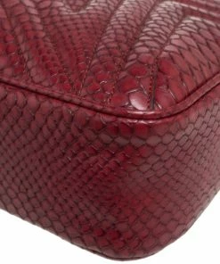 Buy 👏 Stella McCartney Burgundy Python Embossed Faux Leather Star Crossbody Bag For 👩 Women 👍 -Stella McCartney Shop luxury women stella mccartney new handbags p561618 011