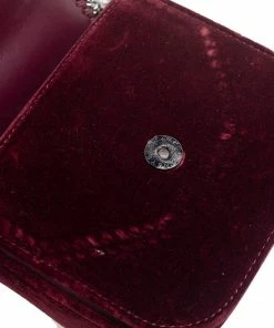 Deals 🧨 Stella McCartney Burgundy Velvet Falabella Box Shoulder Bag For 👩 Women 🔔 -Stella McCartney Shop luxury women stella mccartney new handbags p561621 002