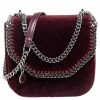 Deals 🧨 Stella McCartney Burgundy Velvet Falabella Box Shoulder Bag For 👩 Women 🔔 -Stella McCartney Shop luxury women stella mccartney new handbags p561621 006