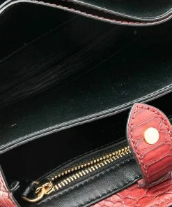 Best Pirce 🌟 Stella McCartney Burgundy Python Faux Leather Clutch For 👩 Women 🥰 -Stella McCartney Shop luxury women stella mccartney new handbags p561633 003