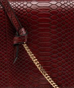 Best Pirce 🌟 Stella McCartney Burgundy Python Faux Leather Clutch For 👩 Women 🥰 -Stella McCartney Shop luxury women stella mccartney new handbags p561633 006