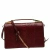 Best Pirce 🌟 Stella McCartney Burgundy Python Faux Leather Clutch For 👩 Women 🥰 -Stella McCartney Shop luxury women stella mccartney new handbags p561633 007