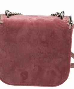 Coupon 🎉 Stella McCartney Pink Velvet Falabella Box Shoulder Bag For 👩 Women 🎁 -Stella McCartney Shop luxury women stella mccartney new handbags p561652 004