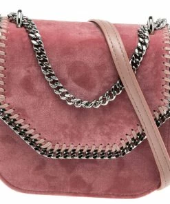 Coupon 🎉 Stella McCartney Pink Velvet Falabella Box Shoulder Bag For 👩 Women 🎁