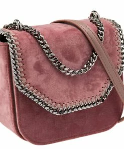 Coupon 🎉 Stella McCartney Pink Velvet Falabella Box Shoulder Bag For 👩 Women 🎁 -Stella McCartney Shop luxury women stella mccartney new handbags p561652 012