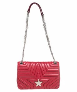 Flash Sale ๐ Stella McCartney Red Faux Leather Stella Star Crossbody Bag For ๐ฉ Women ๐