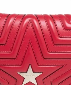 Flash Sale 😉 Stella McCartney Red Faux Leather Stella Star Crossbody Bag For 👩 Women 👍 -Stella McCartney Shop luxury women stella mccartney new handbags p561716 008