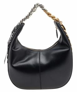 Wholesale 🔔 Stella McCartney Black Faux Leather Hobo For 👩 Women ✨ -Stella McCartney Shop luxury women stella mccartney new handbags p598104 003