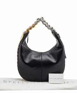 Wholesale 🔔 Stella McCartney Black Faux Leather Hobo For 👩 Women ✨ -Stella McCartney Shop luxury women stella mccartney new handbags p598104 005