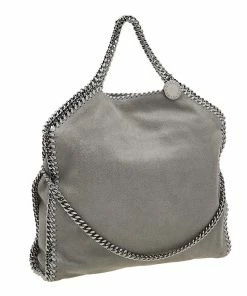 Coupon ⭐ Stella McCartney Grey Faux Leather Small Falabella Tote For 👩 Women ✨ -Stella McCartney Shop luxury women stella mccartney new handbags p604027 005