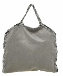 Coupon ⭐ Stella McCartney Grey Faux Leather Small Falabella Tote For 👩 Women ✨ -Stella McCartney Shop luxury women stella mccartney new handbags p604027 008