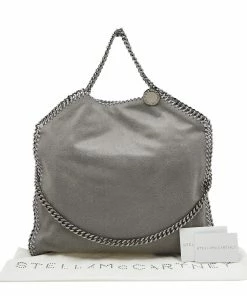 Coupon ⭐ Stella McCartney Grey Faux Leather Small Falabella Tote For 👩 Women ✨ -Stella McCartney Shop luxury women stella mccartney new handbags p604027 011
