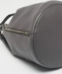Coupon 🌟 Stella McCartney Grey Faux Leather Falabella Bucket Bag For 👩 Women 🥰 -Stella McCartney Shop luxury women stella mccartney new handbags p635013 011