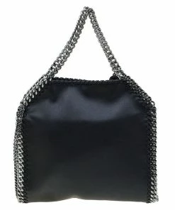 Wholesale 🌟 Stella McCartney Black Faux Leather Mini Star Embossed Falabella Tote For 👩 Women 🤩 -Stella McCartney Shop luxury women stella mccartney new handbags p87185 004