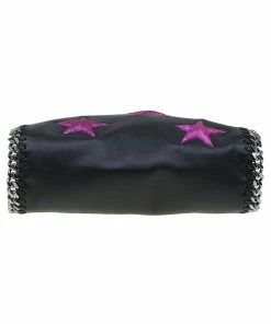 Wholesale 🌟 Stella McCartney Black Faux Leather Mini Star Embossed Falabella Tote For 👩 Women 🤩 -Stella McCartney Shop luxury women stella mccartney new handbags p87185 005