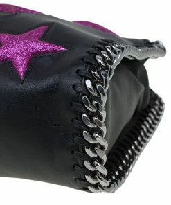 Wholesale 🌟 Stella McCartney Black Faux Leather Mini Star Embossed Falabella Tote For 👩 Women 🤩 -Stella McCartney Shop luxury women stella mccartney new handbags p87185 010