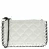 New 🤩 Stella McCartney Off White Quilted Faux Leather Falabella Coin Pouch For 👩 Women 🔥 -Stella McCartney Shop luxury women stella mccartney new handbags p96018 001