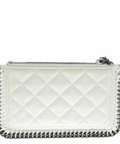 New 🤩 Stella McCartney Off White Quilted Faux Leather Falabella Coin Pouch For 👩 Women 🔥 -Stella McCartney Shop luxury women stella mccartney new handbags p96018 004