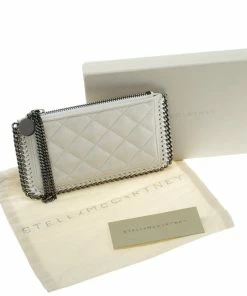 New 🤩 Stella McCartney Off White Quilted Faux Leather Falabella Coin Pouch For 👩 Women 🔥 -Stella McCartney Shop luxury women stella mccartney new handbags p96018 008