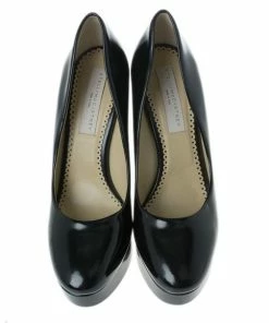 Best Sale 🔥 Stella McCartney Black Leather Corinne Platform Pumps Size 39 For 👩 Women 🔥 -Stella McCartney Shop luxury women stella mccartney new shoes p12524 005