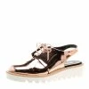 Outlet ⭐ Stella McCartney Metallic Bronze Faux Leather Odette Slingback Derby Size 40 For 👩 Women 🛒