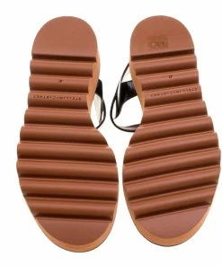 Cheap 🔥 Stella McCartney Black Faux Leather Odette Studded Flat 🩴 Sandals Size 41 For 👩 Women 👍 -Stella McCartney Shop luxury women stella mccartney new shoes p130831 005