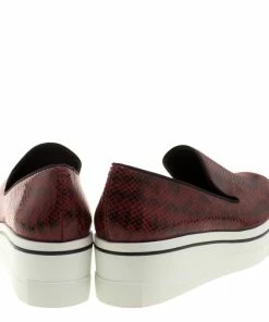 Discount 🎁 Stella McCartney Burgundy Faux Python Creeper Platform Loafers Size 41 For 👩 Women 😉 -Stella McCartney Shop luxury women stella mccartney new shoes p131500 0005