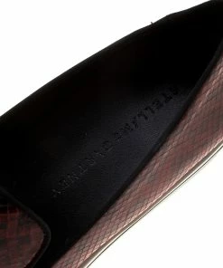 Discount 🎁 Stella McCartney Burgundy Faux Python Creeper Platform Loafers Size 41 For 👩 Women 😉 -Stella McCartney Shop luxury women stella mccartney new shoes p131500 0007