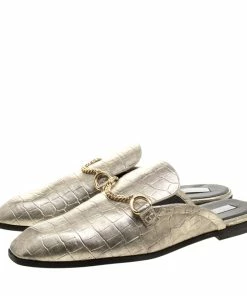 Cheap 😍 Stella McCartney Metallic Faux Croc Effect Leather Slip On Loafers Size 40 For 👩 Women 😉 -Stella McCartney Shop luxury women stella mccartney new shoes p131560 004