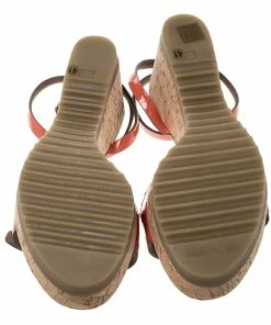 Best reviews of 💯 Stella McCartney Imperial Red Faux Patent Leather Linda Cork Wedge 🩴 Sandals Size 41 For 👩 Women 🤩 -Stella McCartney Shop luxury women stella mccartney new shoes p133439 0006