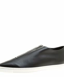 Hot Sale ❤️ Stella McCartney Black Faux Leather Zip Loafers Size 41 For 👩 Women 🛒