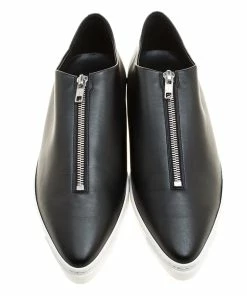 Hot Sale ❤️ Stella McCartney Black Faux Leather Zip Loafers Size 41 For 👩 Women 🛒 -Stella McCartney Shop luxury women stella mccartney new shoes p134414 0003