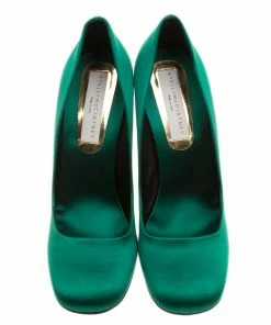 Discount 😍 Stella McCartney Green Satin Cabochon Stone Embellished Pumps Size 40 For 👩 Women ✔️ -Stella McCartney Shop luxury women stella mccartney new shoes p135125 0003