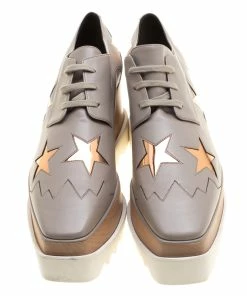 Promo ⭐ Stella McCartney Beige Faux Leather Elyse Star Platform Lace Up Derby Size 40.5 For 👩 Women 😉 -Stella McCartney Shop luxury women stella mccartney new shoes p139431 0003