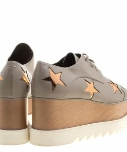 Promo ⭐ Stella McCartney Beige Faux Leather Elyse Star Platform Lace Up Derby Size 40.5 For 👩 Women 😉 -Stella McCartney Shop luxury women stella mccartney new shoes p139431 0005