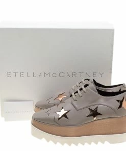 Promo ⭐ Stella McCartney Beige Faux Leather Elyse Star Platform Lace Up Derby Size 40.5 For 👩 Women 😉 -Stella McCartney Shop luxury women stella mccartney new shoes p139431 0008