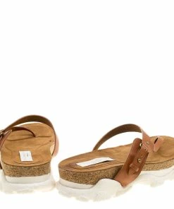 Wholesale 💯 Stella McCartney Brown Faux Leather Altea Platform Slides Size 41 For 👩 Women 💯 -Stella McCartney Shop luxury women stella mccartney new shoes p139504 0005