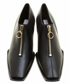 Top 10 🔔 Stella McCartney Black Faux Leather Square Toe Zip Slip On Size 38 For 👩 Women 🔔 -Stella McCartney Shop luxury women stella mccartney new shoes p139528 0003