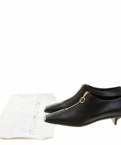 Top 10 🔔 Stella McCartney Black Faux Leather Square Toe Zip Slip On Size 38 For 👩 Women 🔔 -Stella McCartney Shop luxury women stella mccartney new shoes p139528 0008