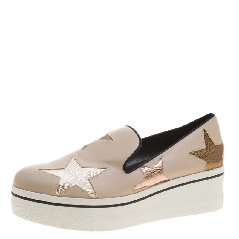 Best Sale โญ Stella McCartney Beige Faux Leather And Metallic Fabric Binx Star Platform Slip On ๐ Sneakers Size 41 For ๐ฉ Women ๐คฉ 3 Best Sale โญ Stella McCartney Beige Faux Leather And Metallic Fabric Binx Star Platform Slip On ๐ Sneakers Size 41 For ๐ฉ Women ๐คฉ