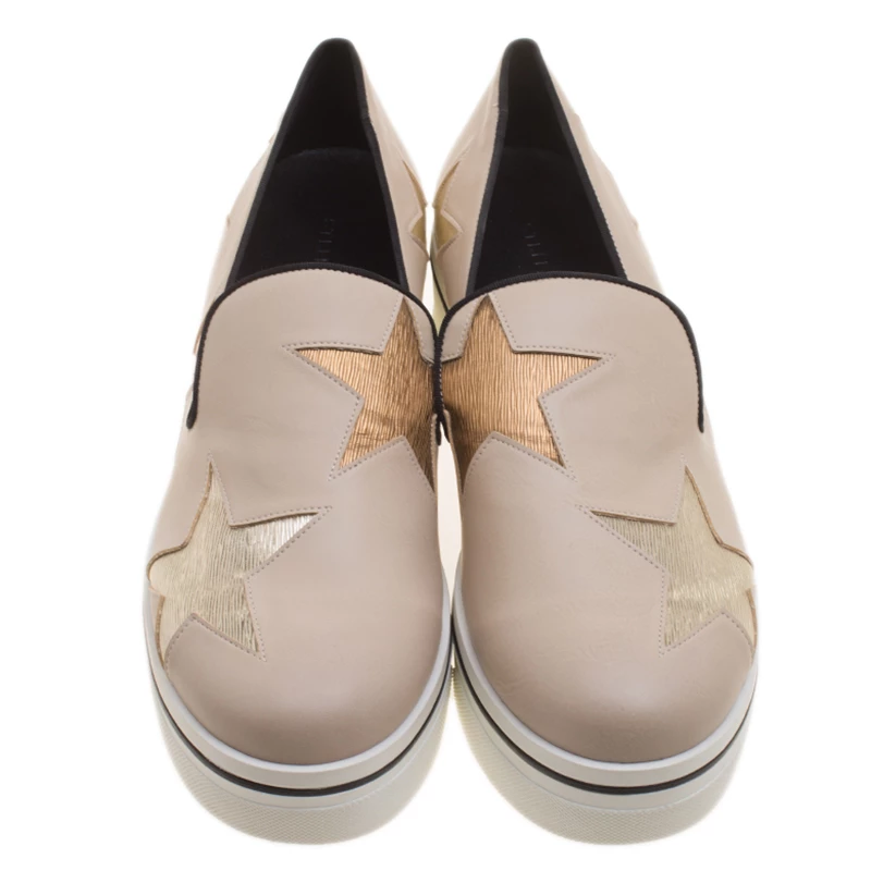 Best Sale โญ Stella McCartney Beige Faux Leather And Metallic Fabric Binx Star Platform Slip On ๐ Sneakers Size 41 For ๐ฉ Women ๐คฉ 5 Best Sale โญ Stella McCartney Beige Faux Leather And Metallic Fabric Binx Star Platform Slip On ๐ Sneakers Size 41 For ๐ฉ Women ๐คฉ - Image 3