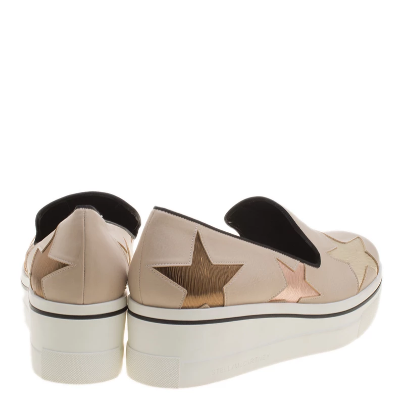 Best Sale โญ Stella McCartney Beige Faux Leather And Metallic Fabric Binx Star Platform Slip On ๐ Sneakers Size 41 For ๐ฉ Women ๐คฉ 7 Best Sale โญ Stella McCartney Beige Faux Leather And Metallic Fabric Binx Star Platform Slip On ๐ Sneakers Size 41 For ๐ฉ Women ๐คฉ - Image 5
