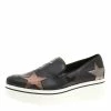 Budget 🥰 Stella McCartney Black Faux Leather And Metallic Textured Fabric Binx Star Platform Slip On 👟 Sneakers Size 40 For 👩 Women ❤️