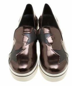 Best Pirce 🔥 Stella McCartney Metallic Grey Faux Leather Binx Star Platform Slip On 👟 Sneakers Size 41 For 👩 Women 🧨 -Stella McCartney Shop luxury women stella mccartney new shoes p139763 003