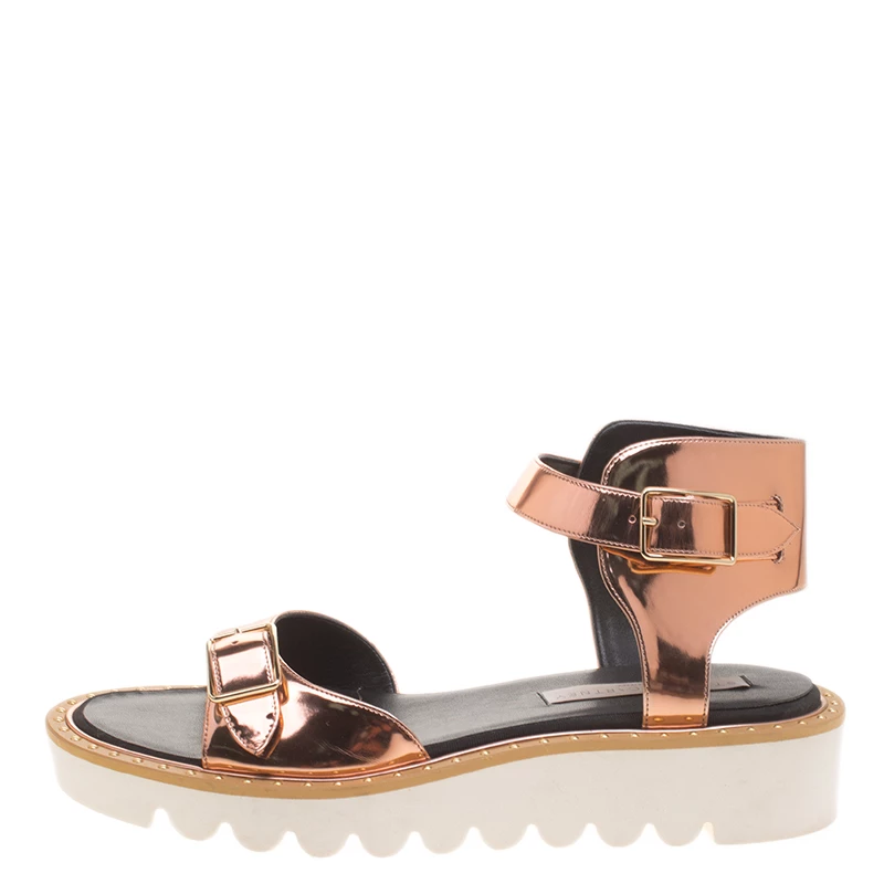 Best deal ๐ Stella McCartney Metallic Bronze Faux Leather Odette Studded Flat ๐ฉด Sandals Size 41 For ๐ฉ Women โจ 4 Best deal ๐ Stella McCartney Metallic Bronze Faux Leather Odette Studded Flat ๐ฉด Sandals Size 41 For ๐ฉ Women โจ - Image 2