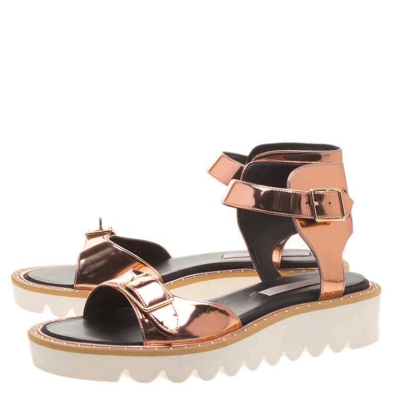 Best deal ๐ Stella McCartney Metallic Bronze Faux Leather Odette Studded Flat ๐ฉด Sandals Size 41 For ๐ฉ Women โจ 6 Best deal ๐ Stella McCartney Metallic Bronze Faux Leather Odette Studded Flat ๐ฉด Sandals Size 41 For ๐ฉ Women โจ - Image 4