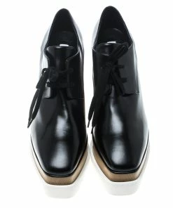 Deals 🔥 Stella McCartney Black Faux Leather Elyse Platform Derby Size 39.5 For 👩 Women 🛒 -Stella McCartney Shop luxury women stella mccartney new shoes p150659 0003